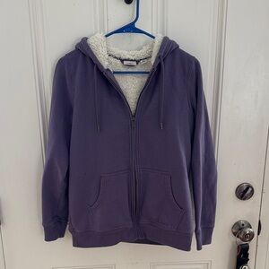 L.L. Bean Lavender Hoodie with Sherpa Lining